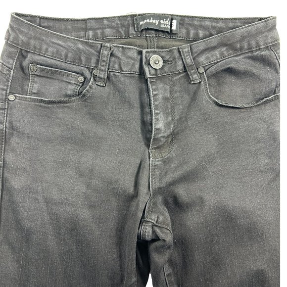 Monkey Ride Jeans Juniors Size 5 Black Skinny Denim Stretch Style P6004C Inseam - Picture 4 of 9